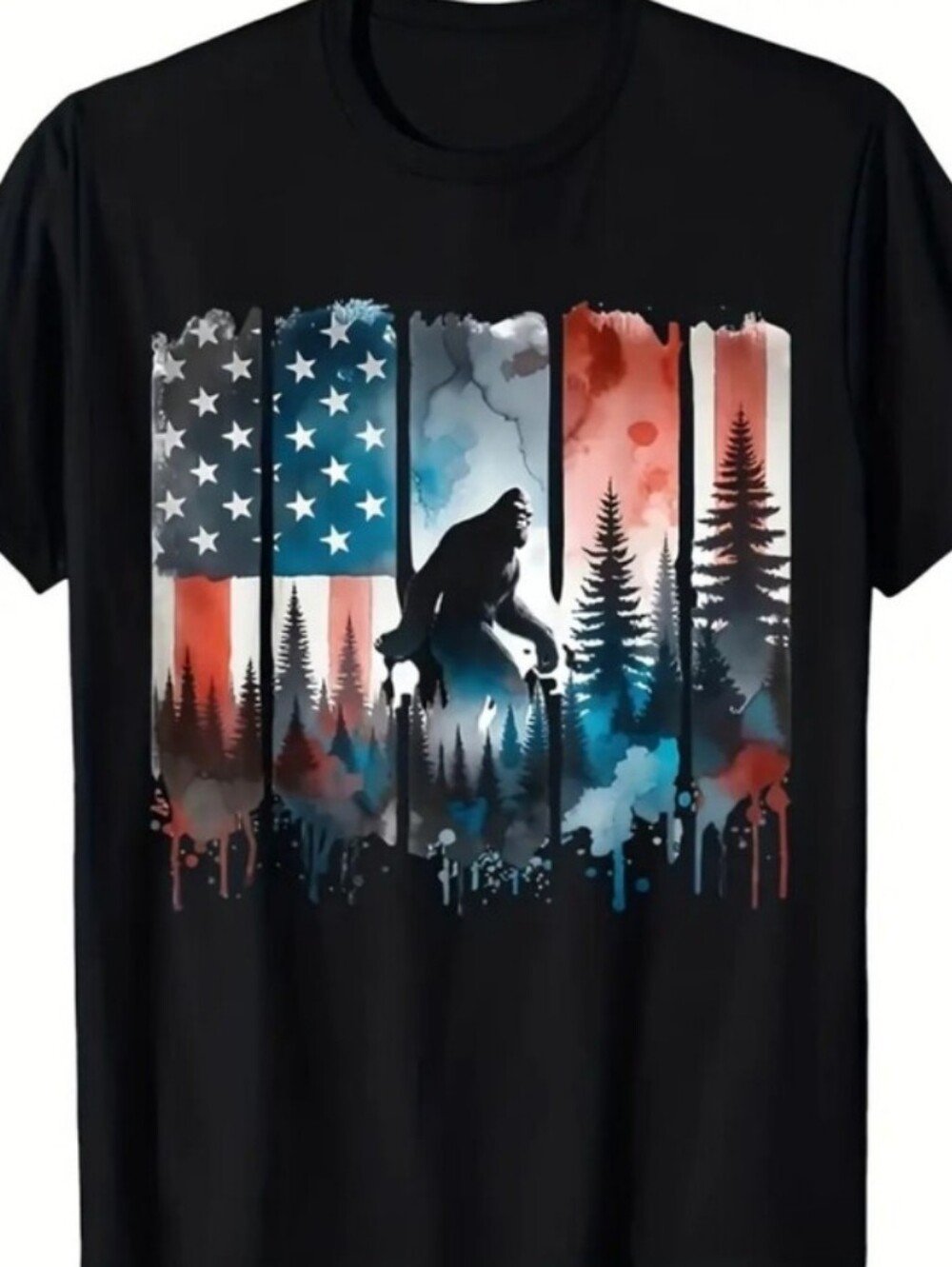 Bigfoot American Flag Graphic Tee in Red, White & Blue